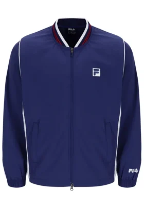 Veste d'échauffement de tennis unisexe bleu marine