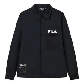Veste de sport décontractée Fila pour homme avec logo Alphabet, noire
