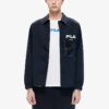 Veste de sport décontractée Fila pour homme avec logo Alphabet, noire