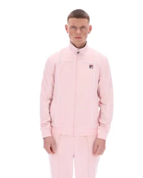 Veste de survêtement Armando rose pâle à passepoil contrasté