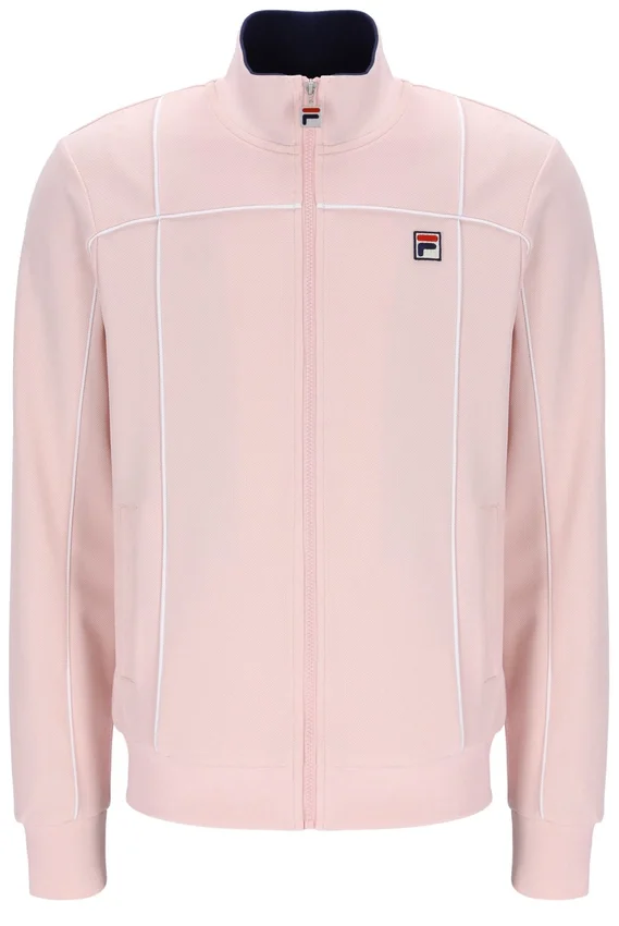 Veste de survêtement Armando rose pâle à passepoil contrasté