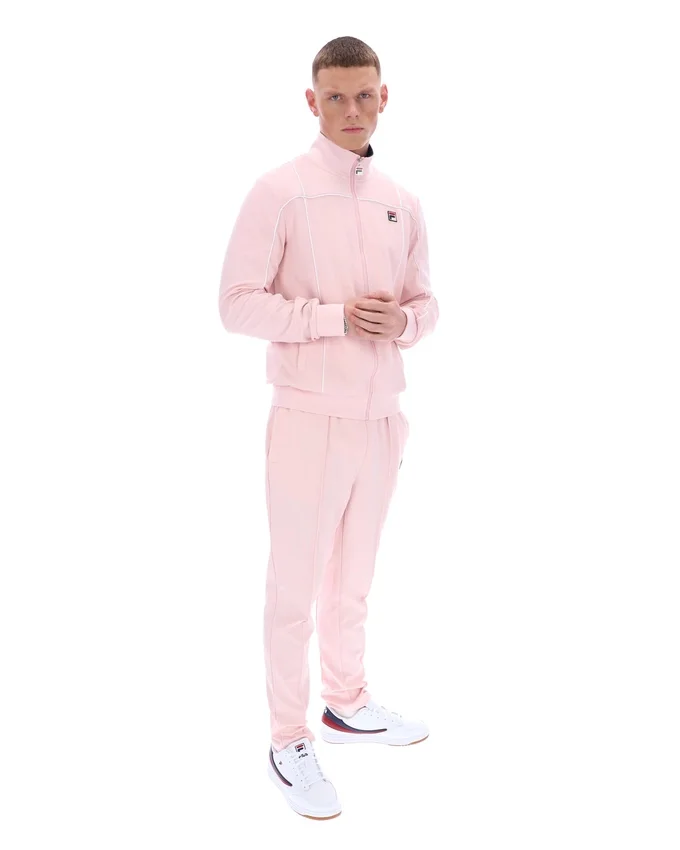 Veste de survêtement Armando rose pâle à passepoil contrasté