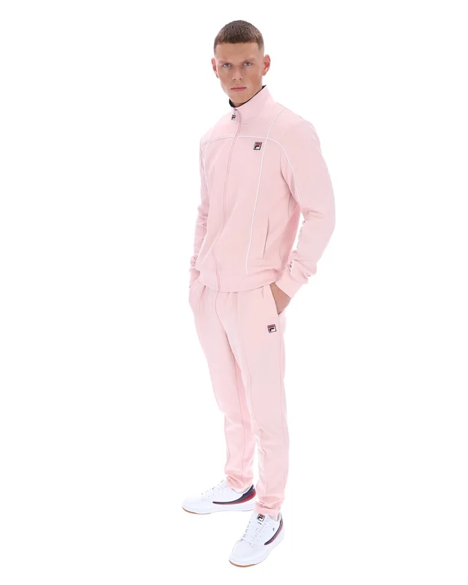 Veste de survêtement Armando rose pâle à passepoil contrasté