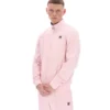Veste de survêtement Armando rose pâle à passepoil contrasté