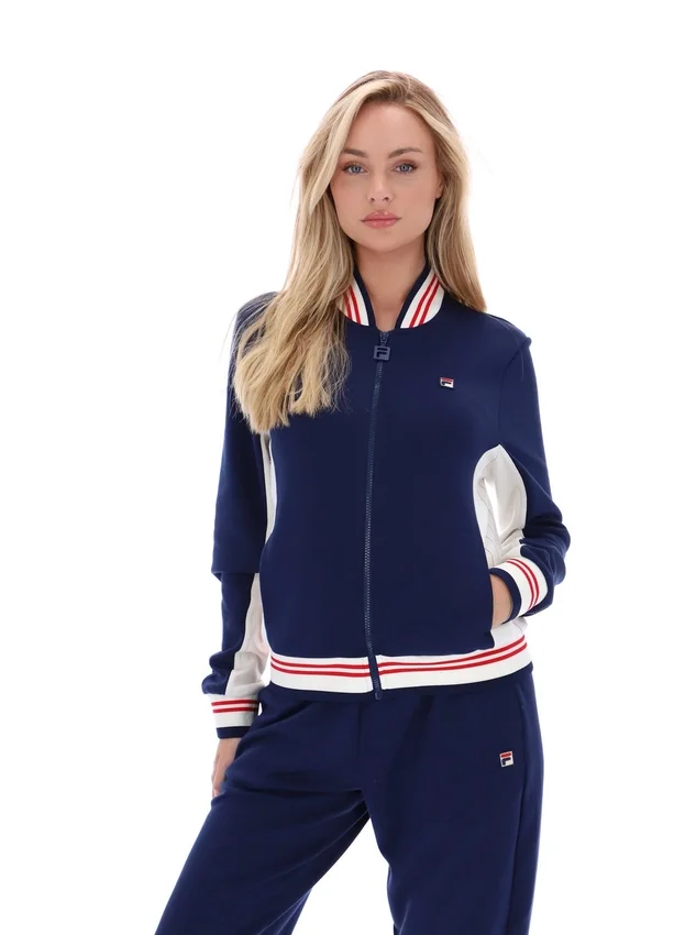 Veste de survêtement emblématique Silvana Fila bleu marine