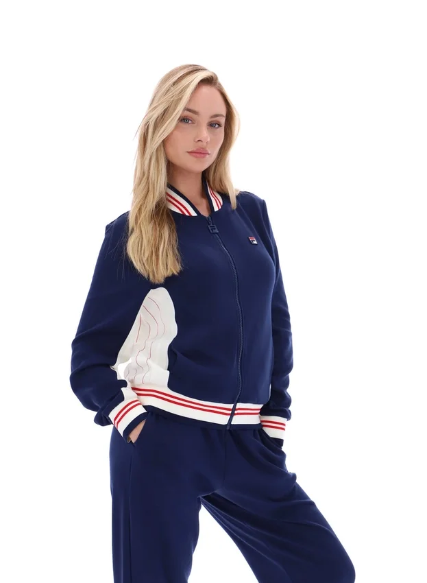 Veste de survêtement emblématique Silvana Fila bleu marine
