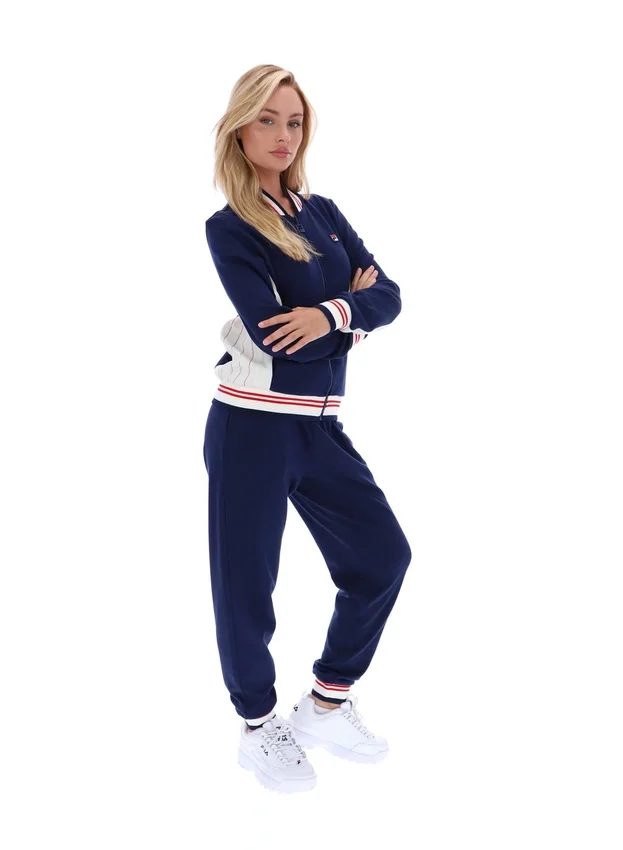 Veste de survêtement emblématique Silvana Fila bleu marine