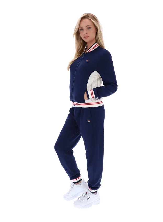 Veste de survêtement emblématique Silvana Fila bleu marine