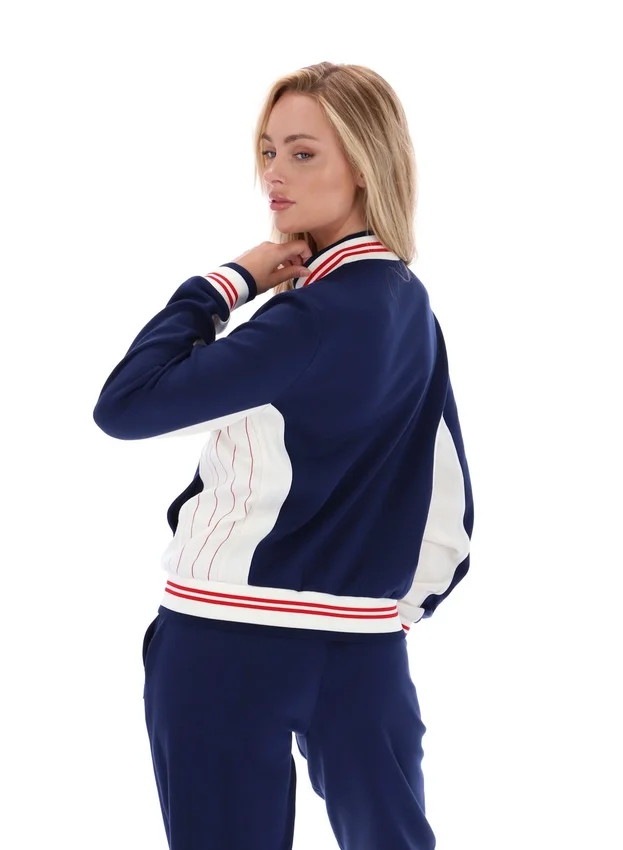 Veste de survêtement emblématique Silvana Fila bleu marine