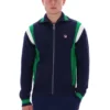 Veste de survêtement en maille à blocs de couleur Fila Navy Cortez