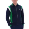 Veste de survêtement en maille à blocs de couleur Fila Navy Cortez