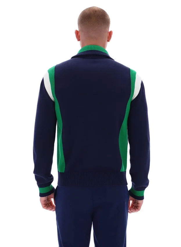 Veste de survêtement en maille à blocs de couleur Fila Navy Cortez