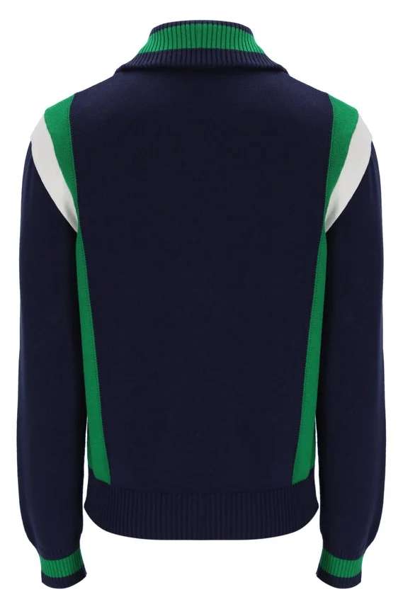 Veste de survêtement en maille à blocs de couleur Fila Navy Cortez