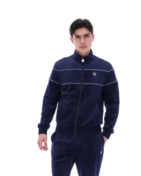 Veste de survêtement en velours Vittorio bleu marine Fila