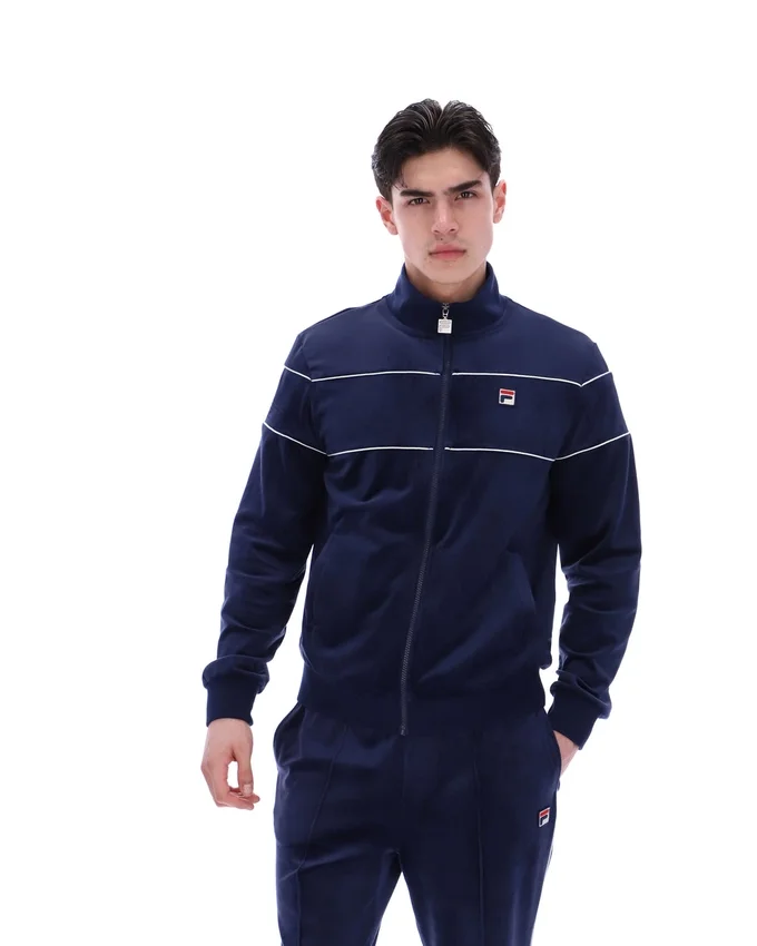 Veste de survêtement en velours Vittorio bleu marine Fila