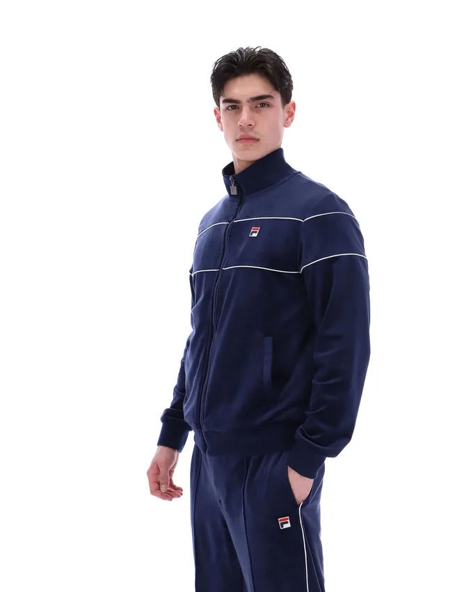 Veste de survêtement en velours Vittorio bleu marine Fila