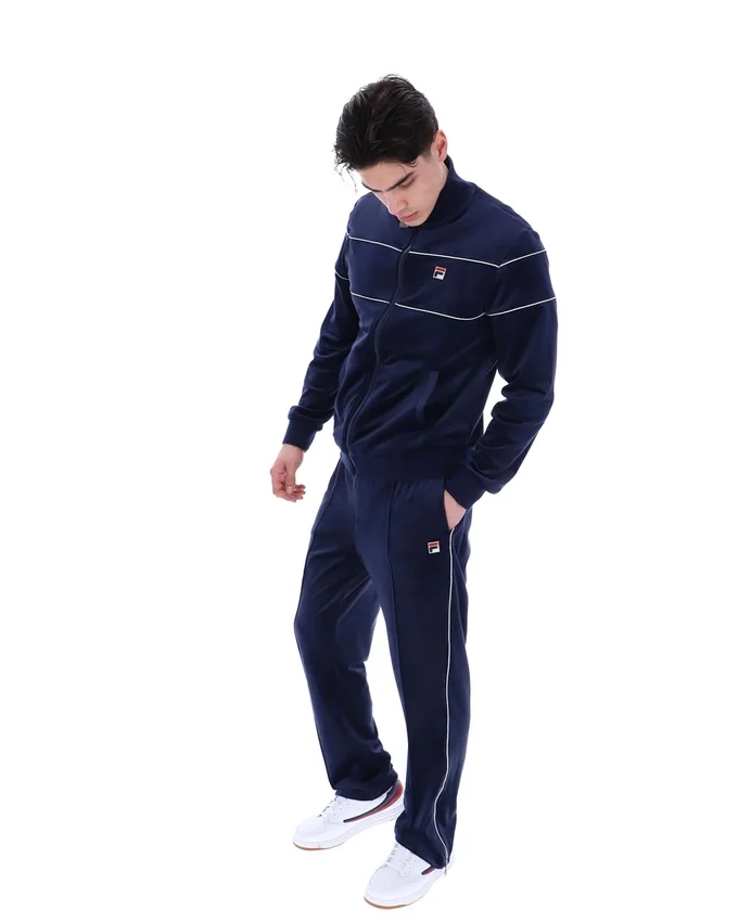 Veste de survêtement en velours Vittorio bleu marine Fila