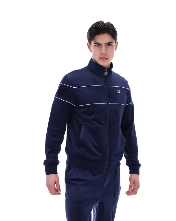 Veste de survêtement en velours Vittorio bleu marine Fila