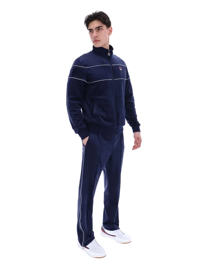 Veste de survêtement en velours Vittorio bleu marine Fila