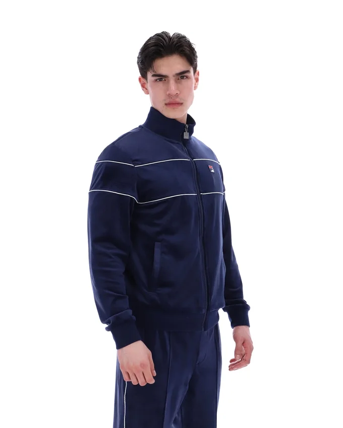 Veste de survêtement en velours Vittorio bleu marine Fila