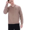 Veste de survêtement Ferguson à mailles ouvertes et empiècements en pointelle, couleur Mocha Meringue