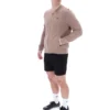 Veste de survêtement Ferguson à mailles ouvertes et empiècements en pointelle, couleur Mocha Meringue