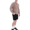 Veste de survêtement Ferguson à mailles ouvertes et empiècements en pointelle, couleur Mocha Meringue