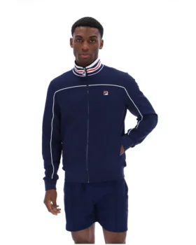 Veste de survêtement Fila Federico bleu marine à col bordé