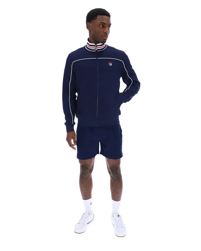 Veste de survêtement Fila Federico bleu marine à col bordé