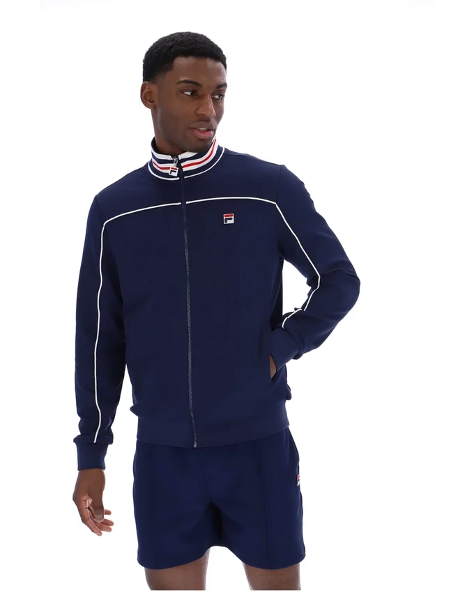Veste de survêtement Fila Federico bleu marine à col bordé