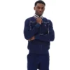 Veste de survêtement Fila Federico bleu marine à col bordé