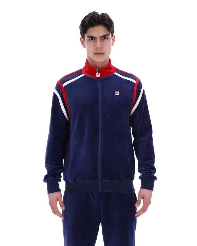 Veste de survêtement Fila Gabriele bleu marine à empiècements contrastés