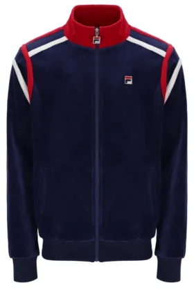 Veste de survêtement Fila Gabriele bleu marine à empiècements contrastés