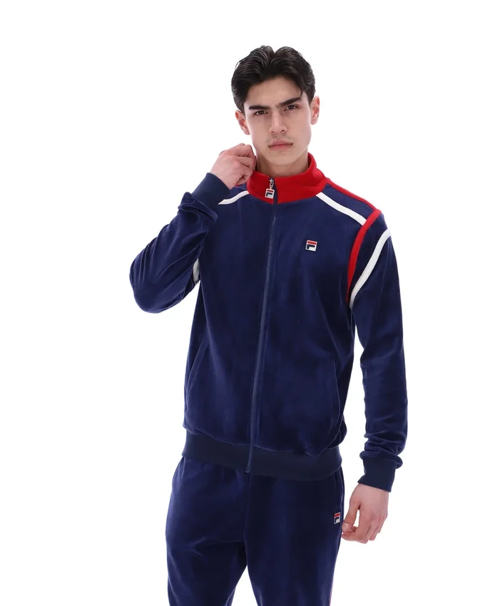 Veste de survêtement Fila Gabriele bleu marine à empiècements contrastés