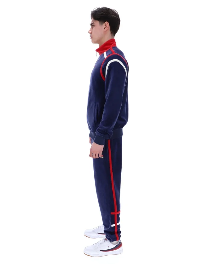 Veste de survêtement Fila Gabriele bleu marine à empiècements contrastés