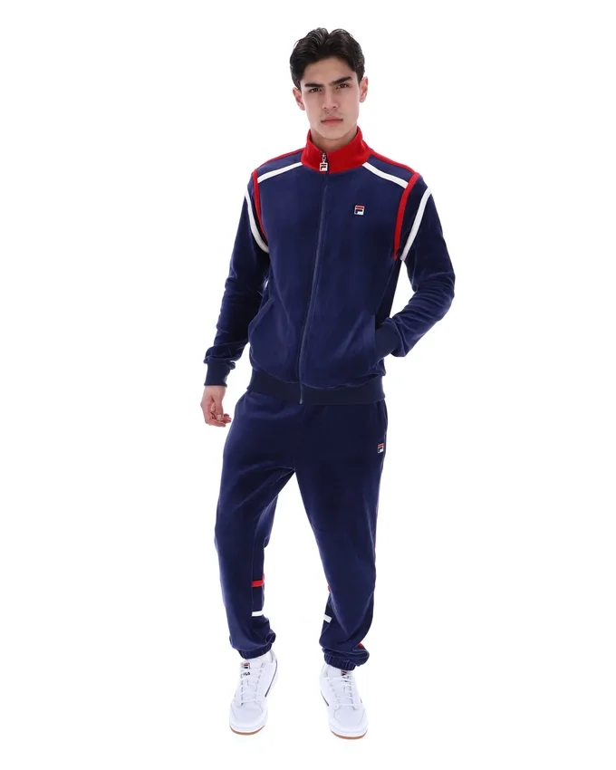 Veste de survêtement Fila Gabriele bleu marine à empiècements contrastés