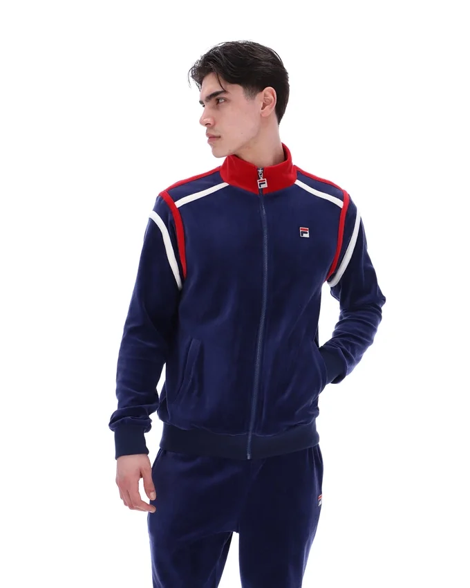 Veste de survêtement Fila Gabriele bleu marine à empiècements contrastés