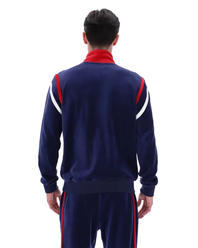Veste de survêtement Fila Gabriele bleu marine à empiècements contrastés