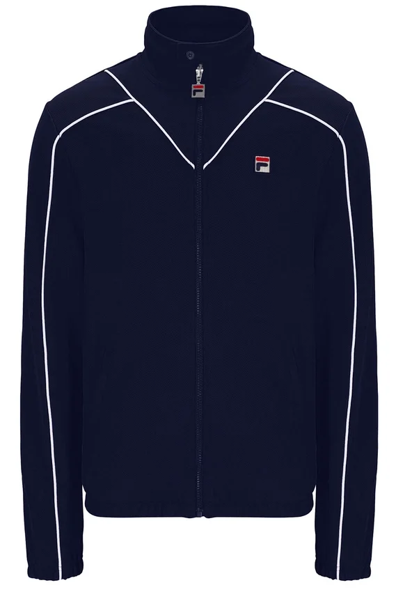 Veste de survêtement Fila Noble Archive à passepoils, bleu marine