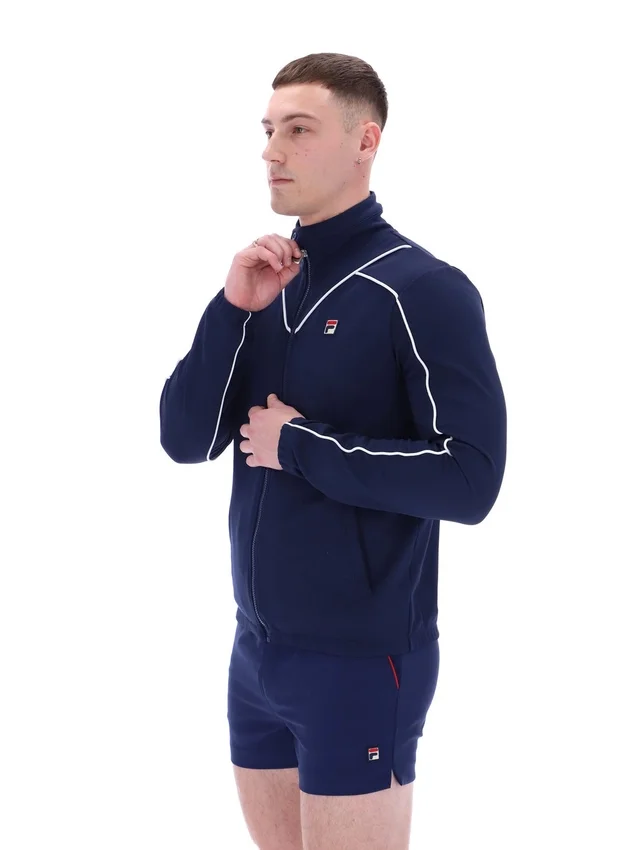Veste de survêtement Fila Noble Archive à passepoils, bleu marine