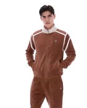 Veste de survêtement Gabriele à empiècements contrastés, couleur cappuccino