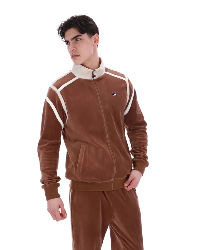 Veste de survêtement Gabriele à empiècements contrastés, couleur cappuccino