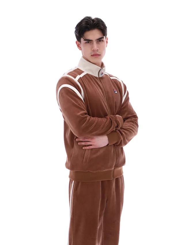 Veste de survêtement Gabriele à empiècements contrastés, couleur cappuccino
