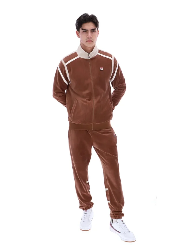 Veste de survêtement Gabriele à empiècements contrastés, couleur cappuccino