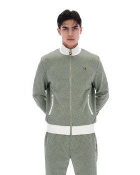 Veste de survêtement Mathers à motif chevrons, couleur écume de mer