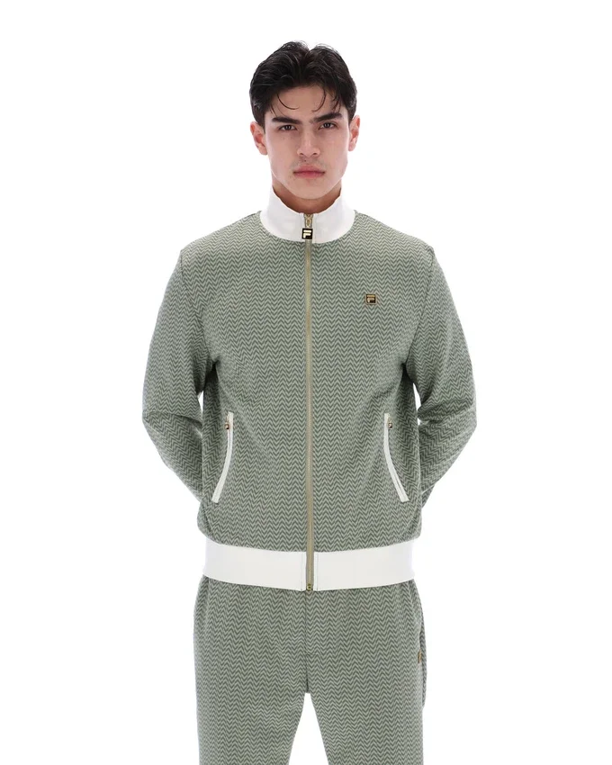 Veste de survêtement Mathers à motif chevrons, couleur écume de mer