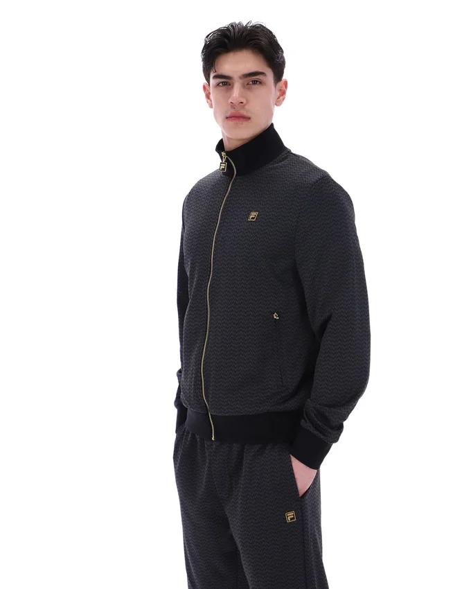 Veste de survêtement Mathers à motif chevrons noire