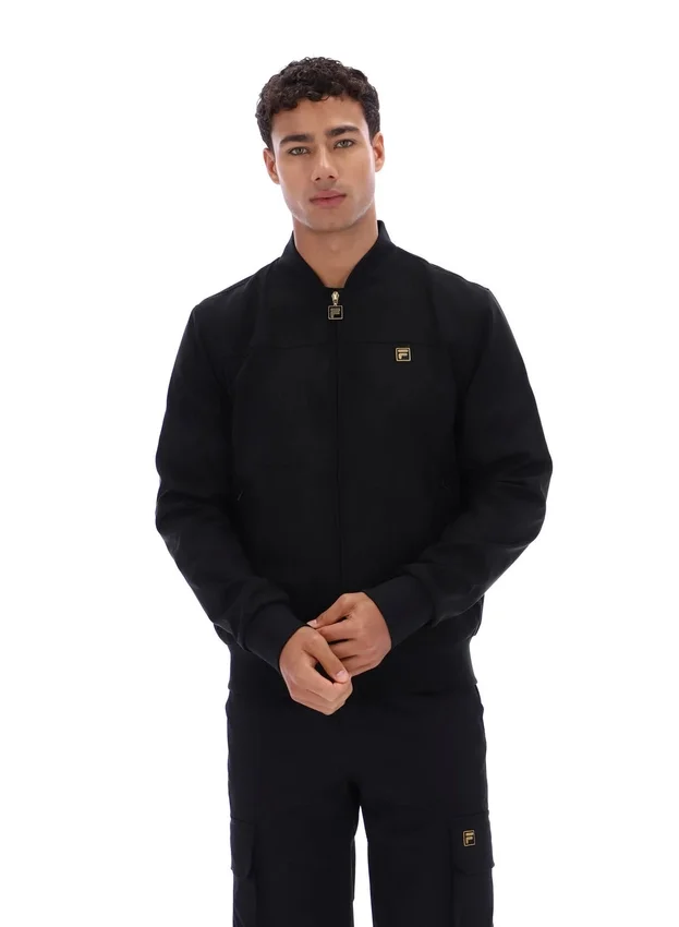Veste Dean noire en simili-daim à fermeture éclair intégrale