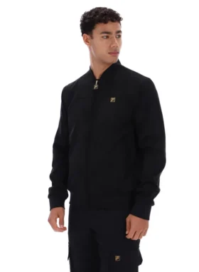 Veste Dean noire en simili-daim à fermeture éclair intégrale