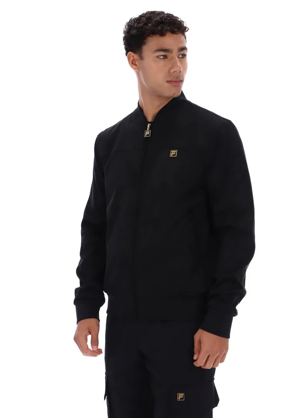 Veste Dean noire en simili-daim à fermeture éclair intégrale